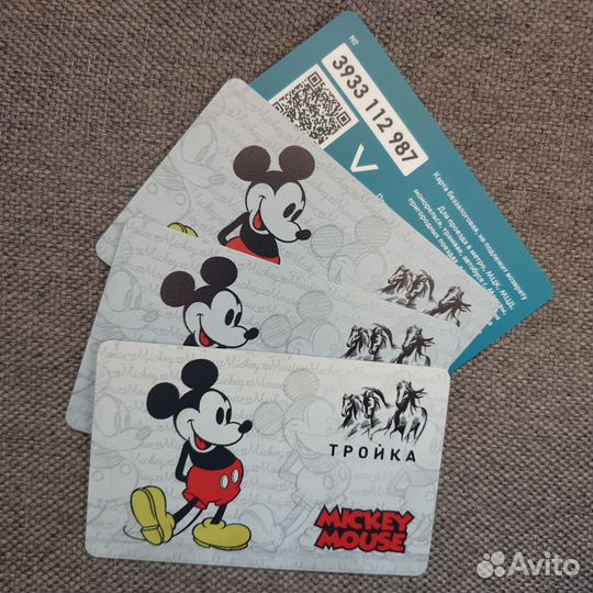 Карта Тройка Микки Маус