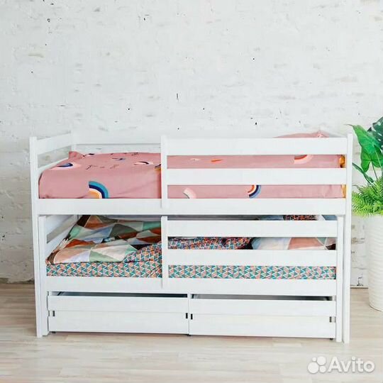 Кроватка с доп. местом детская матрешка эко берёза