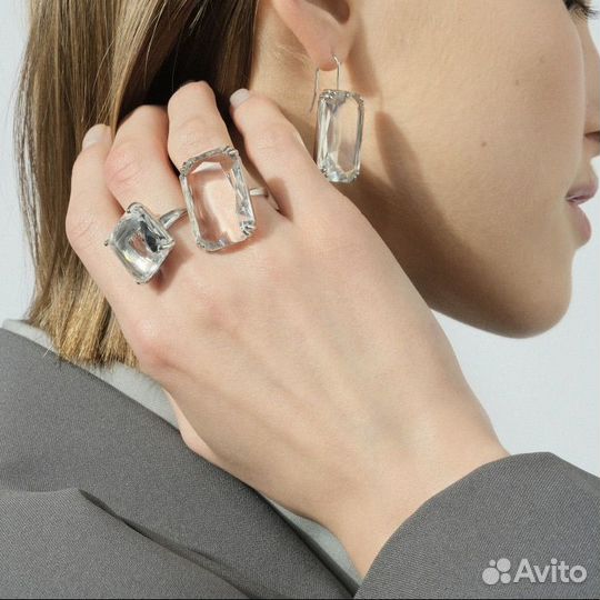 Серьги-пусеты, эмаль, жемчуг. Кристаллы