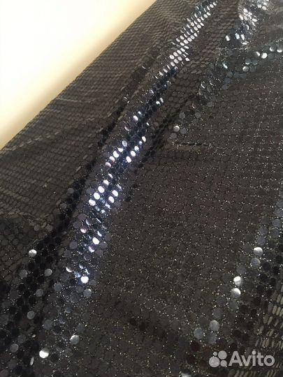 Пайеточная ткань черная
