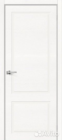 Межкомнатная дверь неоклассик-12.H, глухая, Whitey