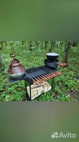 Мангал с печью под казан