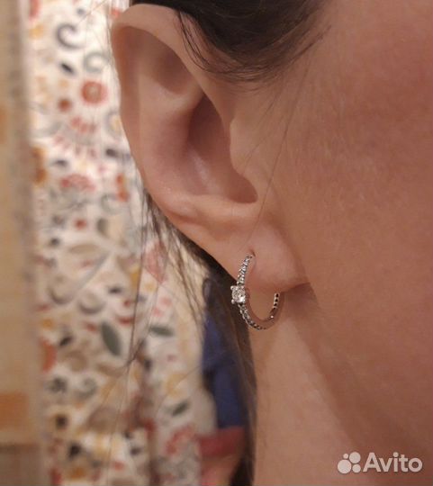 Серьги кольца Pandora