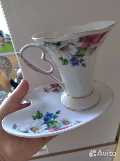 Чайная пара +блюдце (фарфор)