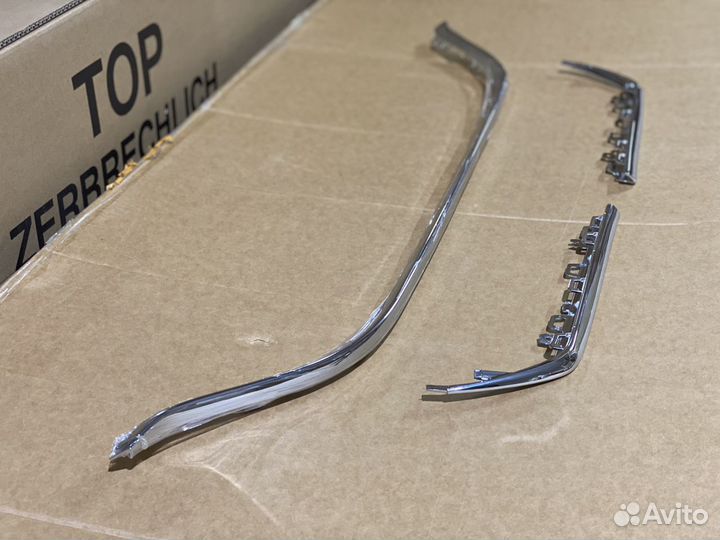 Хром накладки на задний бампер s 222 рест 63 AMG