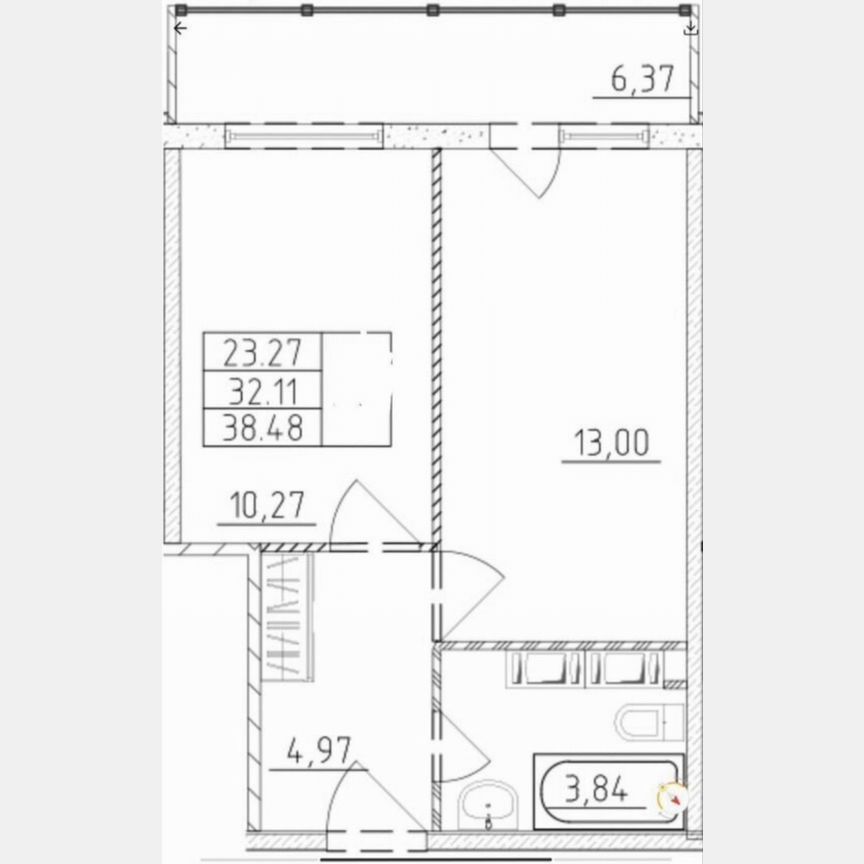 1-к. апартаменты, 35 м², 17/18 эт.