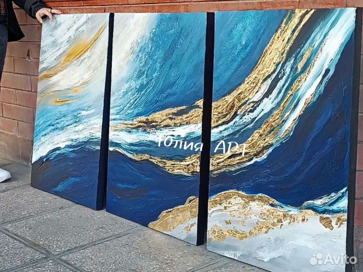 Картина абстракция в интерьер на холсте