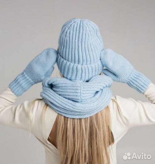 Шапка снуд и варежки