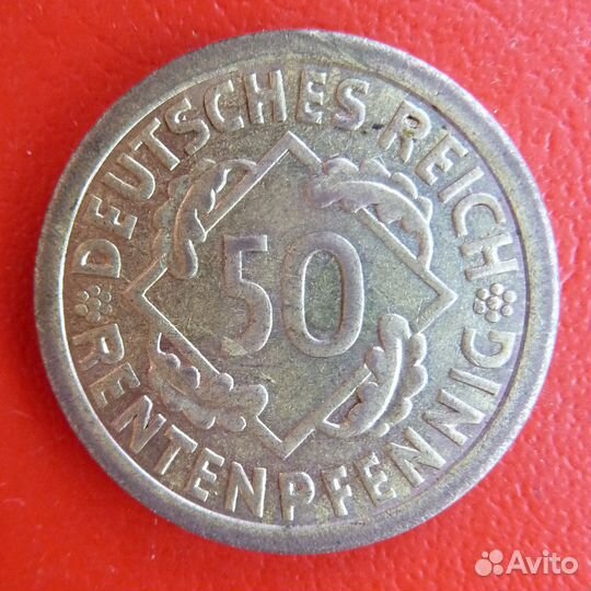 Германия 50 пфеннигов рентенпфеннигов 1923 А Берли