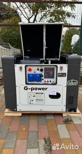 Генератор дизельный 10 kW g-power однофазный 11000