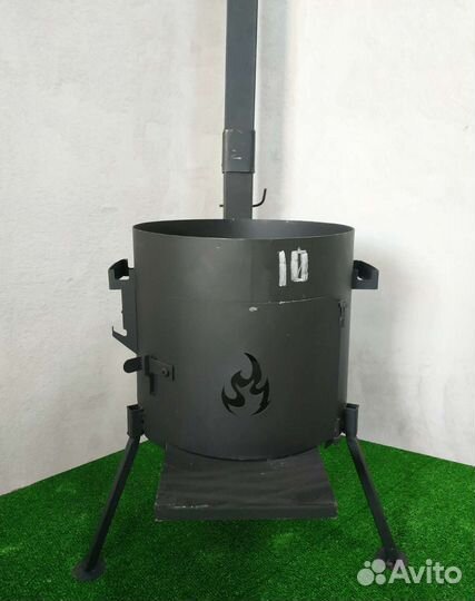 Печь на 10л со съёмными ножками и трубой