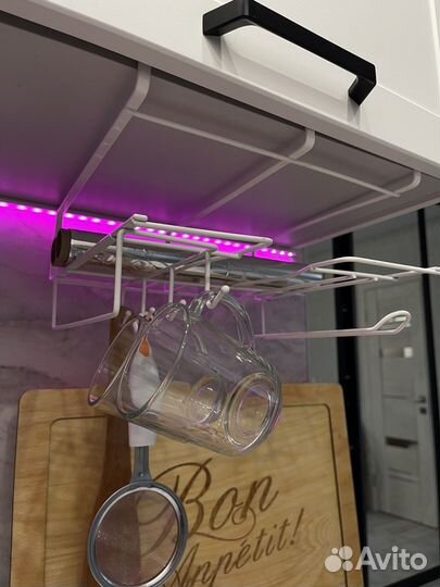 Полка держатель для бокалов, кружек, приборов