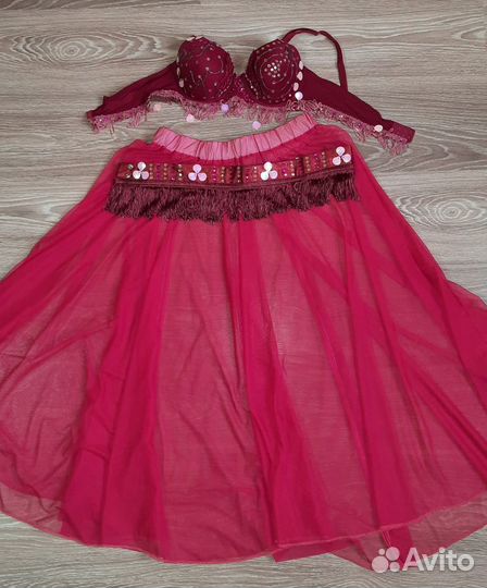 Костюм для восточных танцев (розовая сетка)