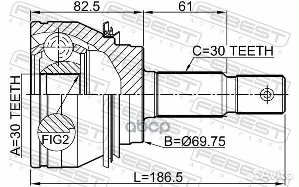 ШРУС внеш (30x72.5x30) toyota land cruiser prad