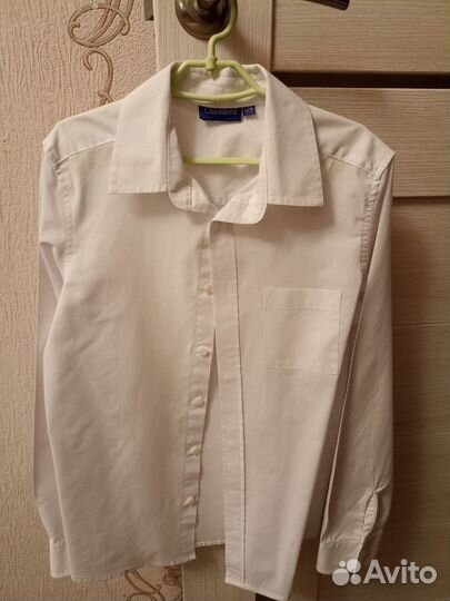 Рубашка белая на мальчика 134