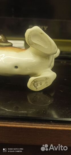 Фарфоровая фигурка собаки таксы лфз