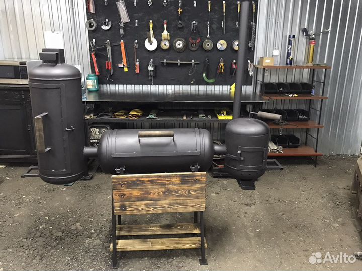 Мангал с печью под казан