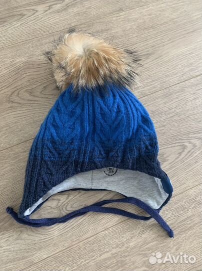 Шапка зимняяс помпоном Nels на мальчика 5-7 лет