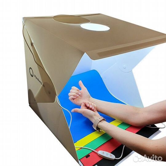 Фотобокс 40x40см для предметной съёмки с 4 фонами