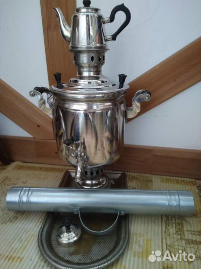 Самовар жаровый(на дровах), полный набор