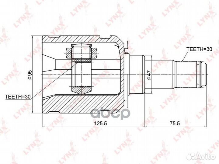 Шрус внутренний перед прав/лев CI3721 lynxauto