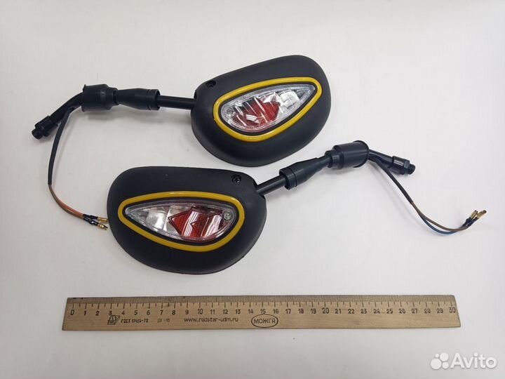 Зеркала (074) пласт. черные с поворотником