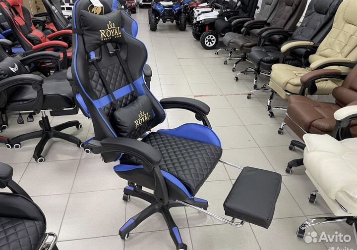 Кресло игровое компьютерное 155 темно-синий ромб