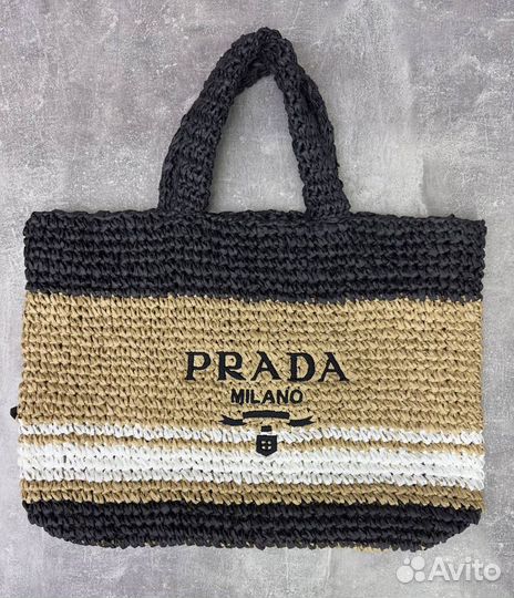 Сумка женская пляжная соломенная Prada