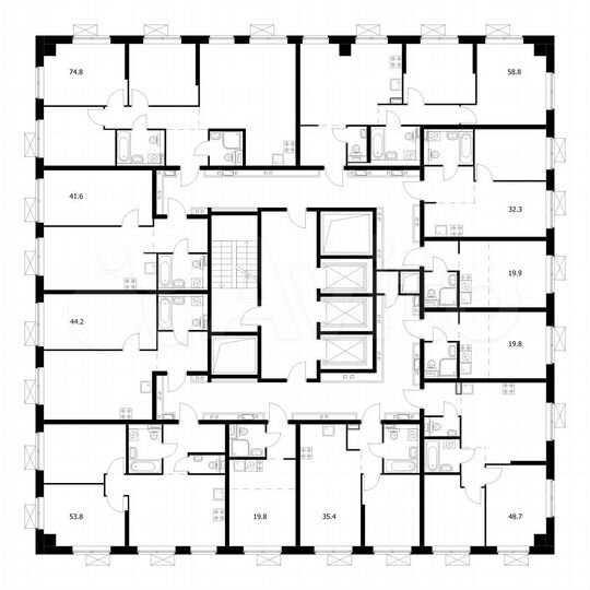 2-к. квартира, 58,8 м², 19/23 эт.