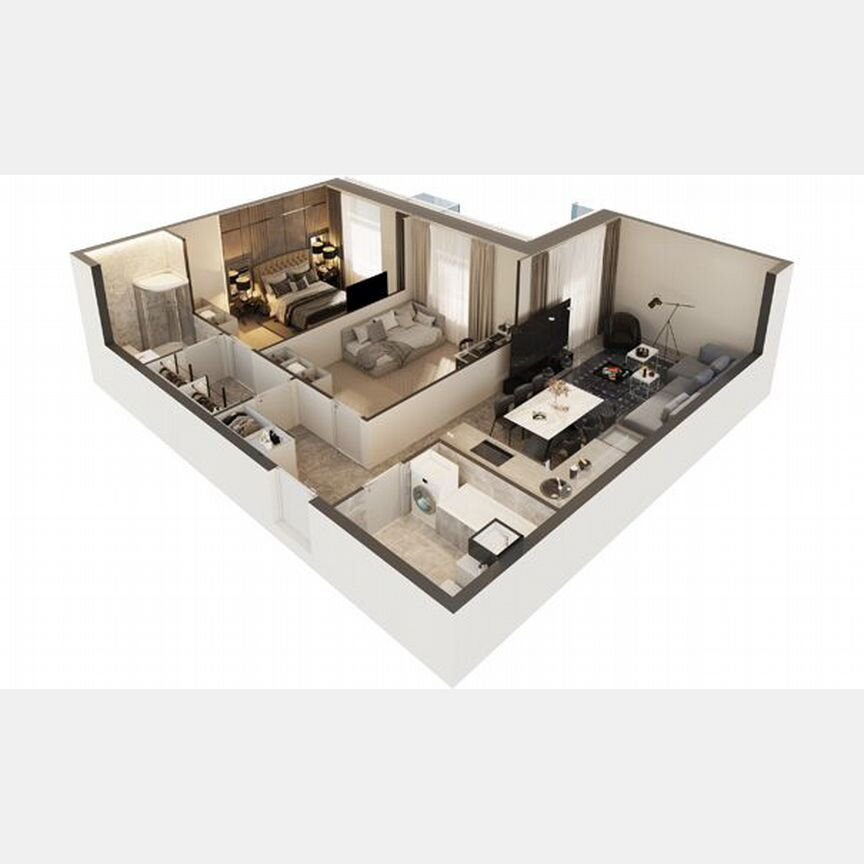 2-к. апартаменты, 73,6 м², 12/30 эт.