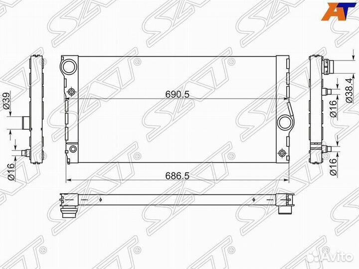 Радиатор BMW 5-series F10/F11 10/7-series F01/F02
