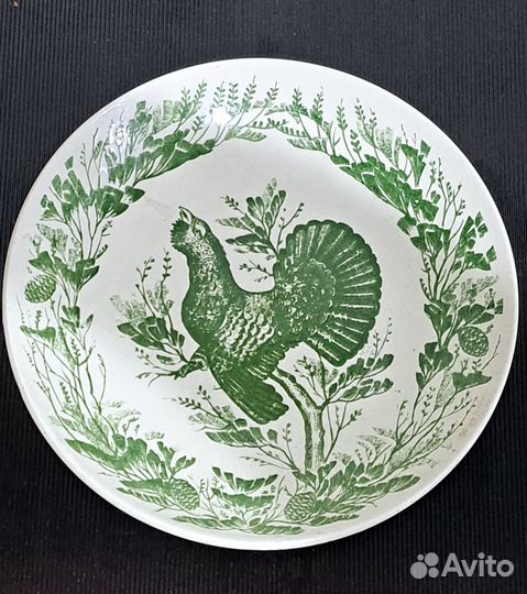 Настенная тарелка Тетерев зик Конаково, СССР