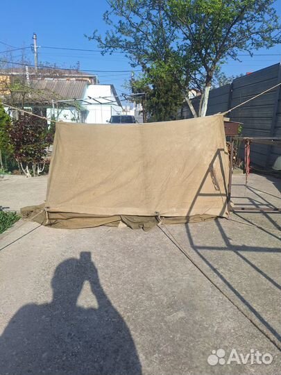 Палатка туристическая брезентовая с матрасом
