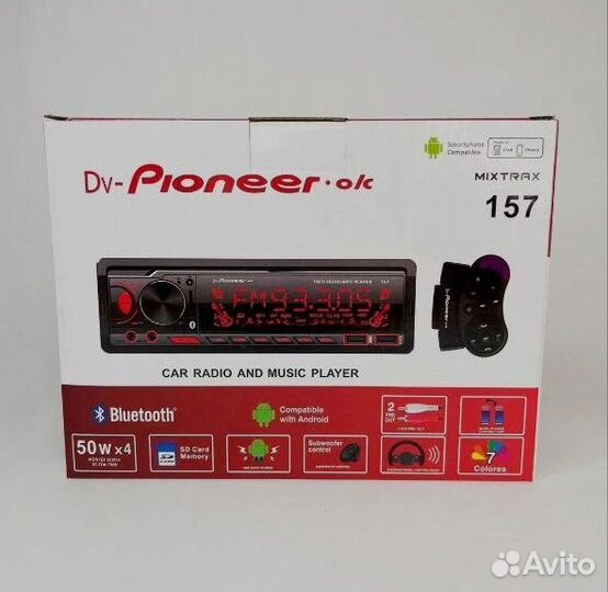 Магнитола Pioneer 157, 1din, Bluetooth