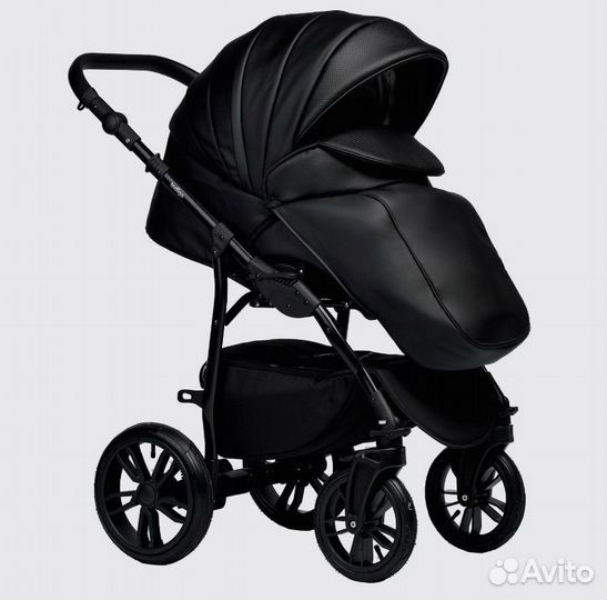Коляска 3в1 indigo Special F is 03 (черная кожа)