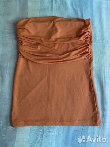 Топ без бретелек оранжевый