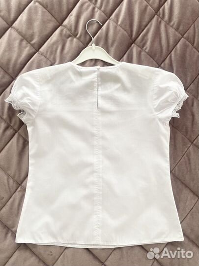 Белая блузка с коротким рукавом 152