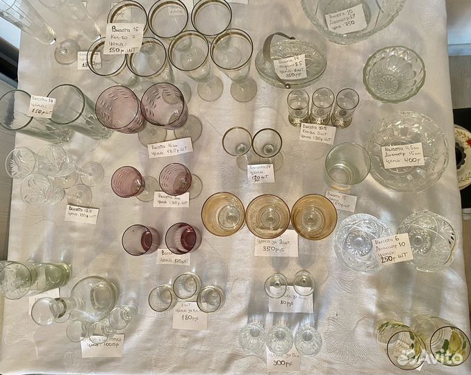 Посуда СССР хрусталь тарелки вазы бокалы стопки