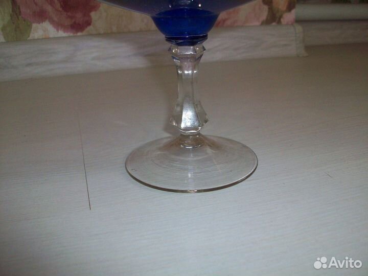 Фруктовницы кобальт 2хслойное ст. на ножке СССР