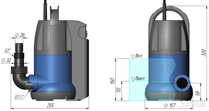 Дренажный насос unipump SUB 257