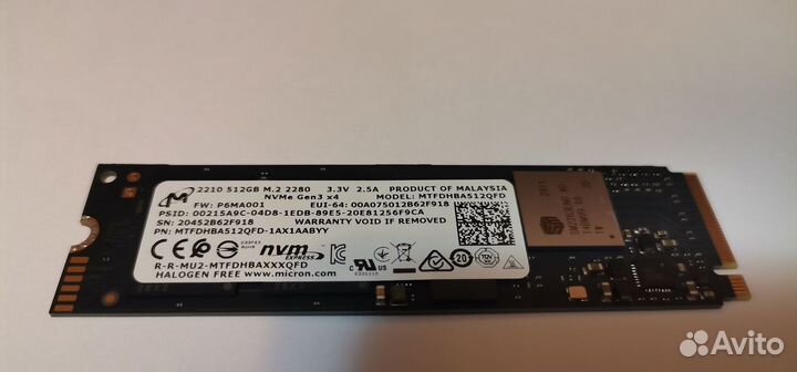 Оперативная память. Накопитель Ssd m2 Micron 512gb