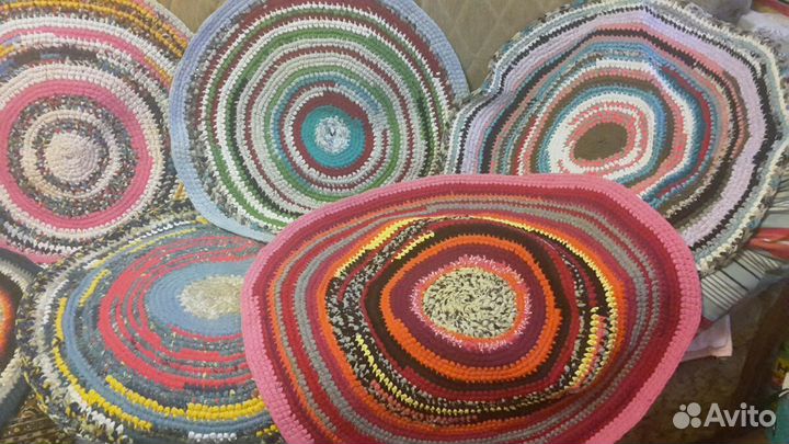 Коврик вязаный, хлопок