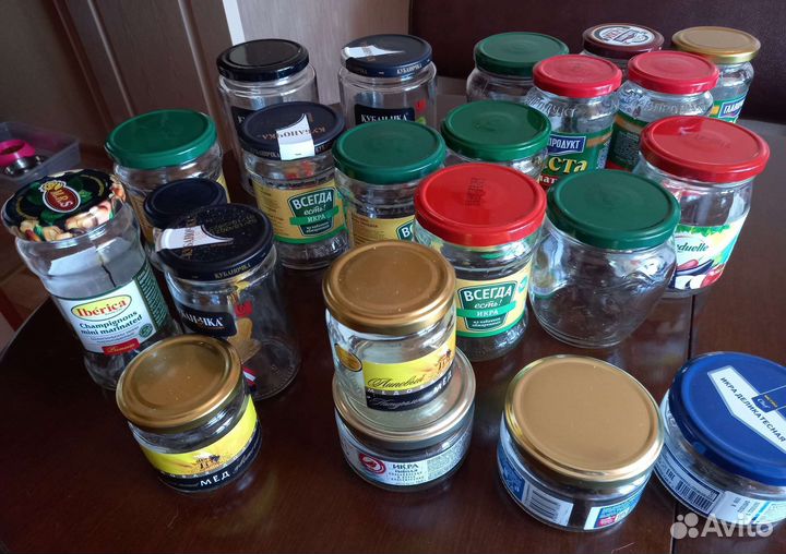 Банки стеклянные 0.165-0,72л с крышкой