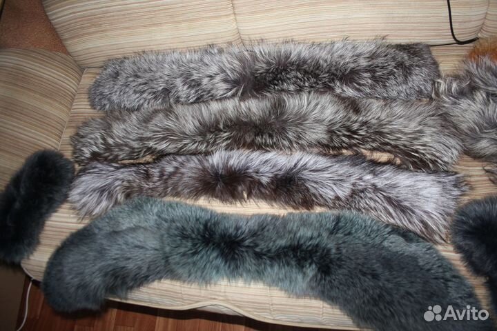 Воротники лиса чернобурка новая, комплект лиса ++