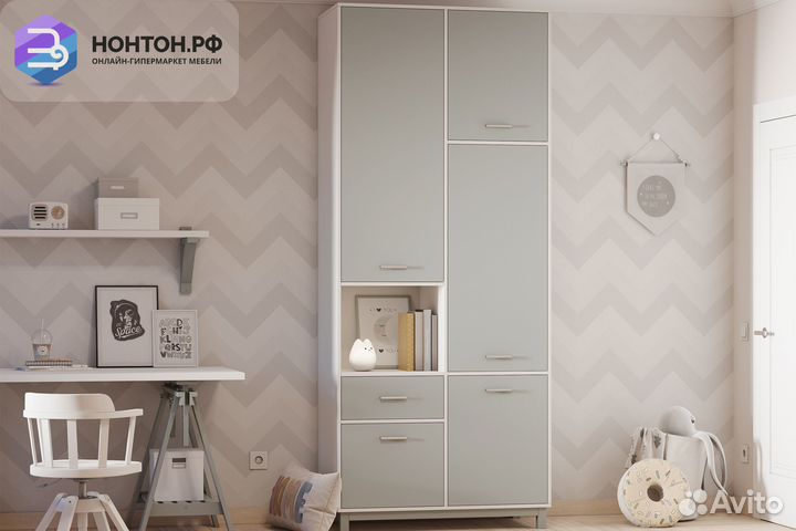 Шкаф двухсекционный Polini kids Mirum 2320 белый