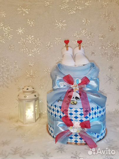 Торт из подгузников для мальчика