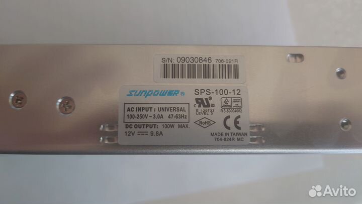 Блок питания Sunpower 220v-12v 9.8A 100W нал\бзнал