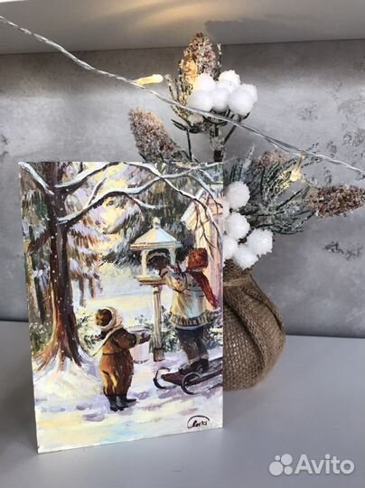 Картина миниатюра открытка-магнит