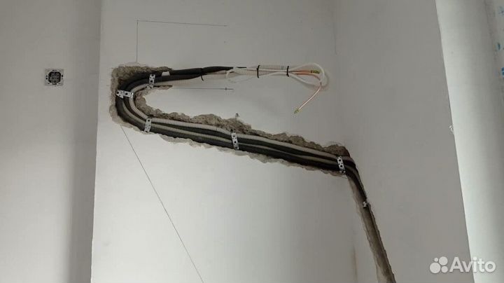 Установка кондиционеров (закладка трассы)