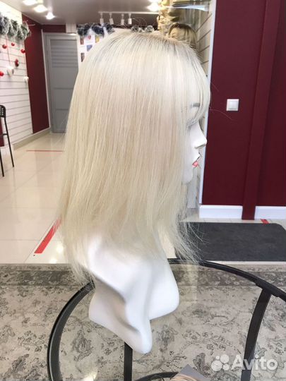 Накладка на пробор из натуральных волос (35см)